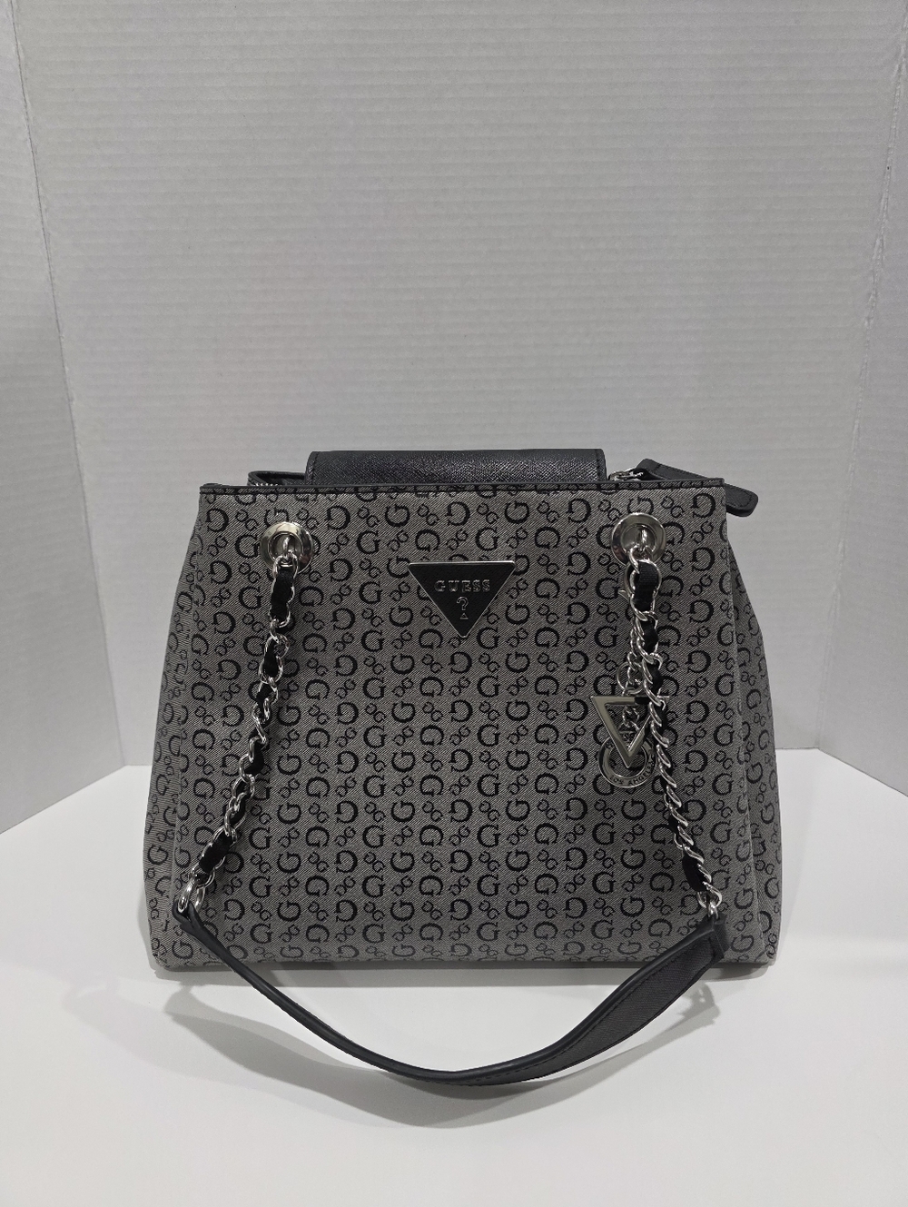 Guess Ronan Monogram Print Satchel Bag